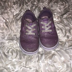 Purple glitter toddler vans size 8